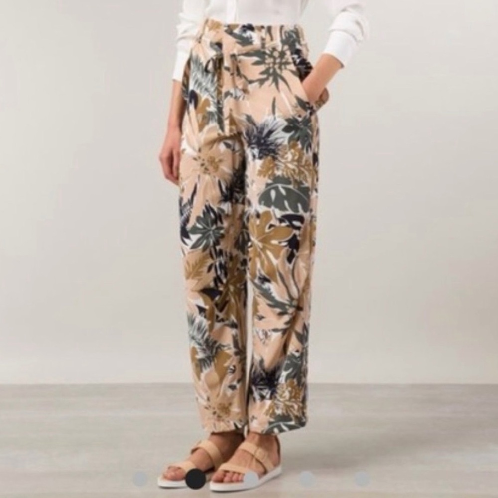 rag & bone Victoria Tropical 100% Silk Wide Leg Pants Floral Resortwear Sz 00 - Picture 2 of 16